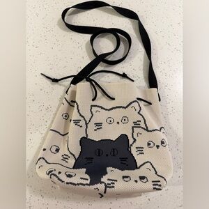Cute Cat Print Crossbody Bag